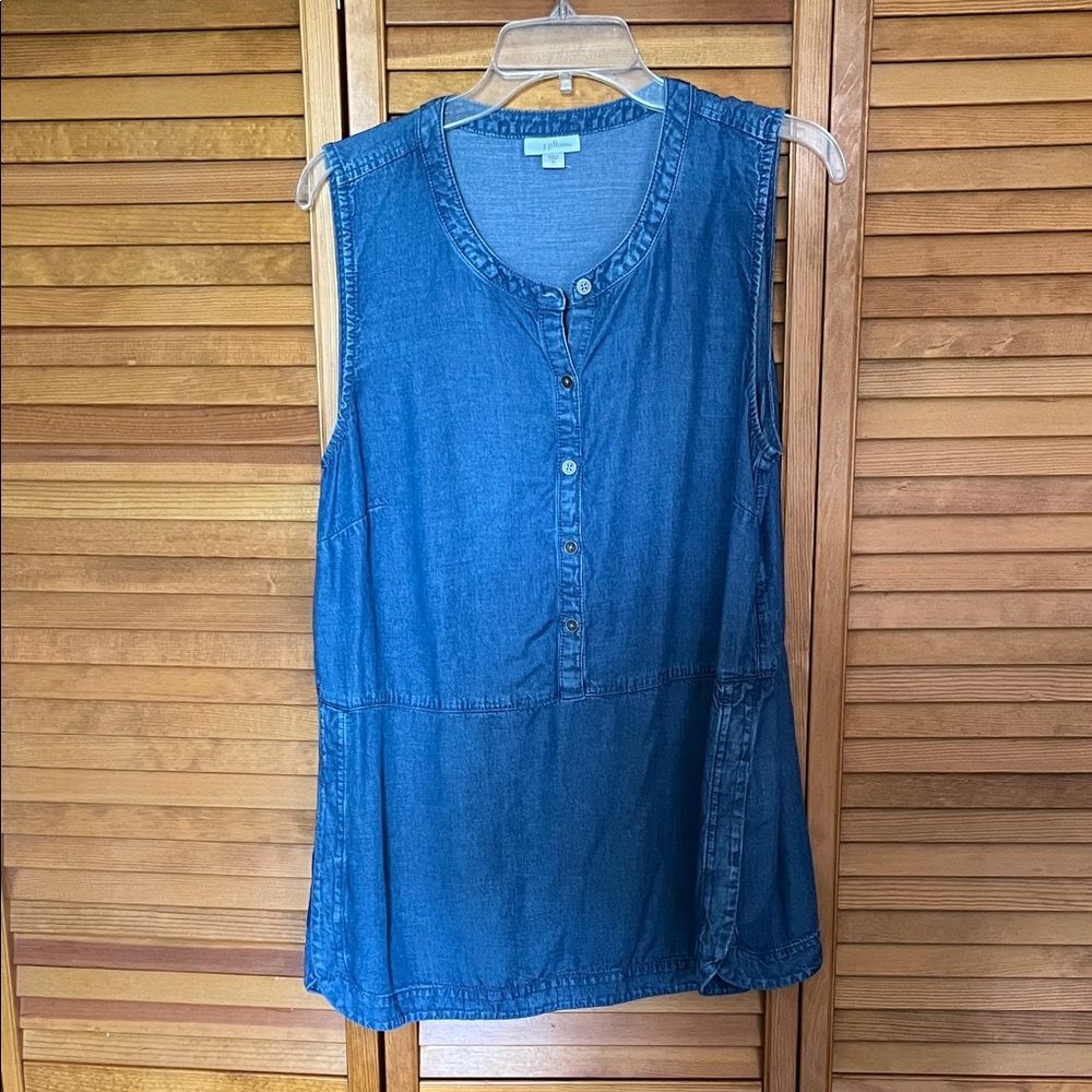 J. Jill Blue Button-Front Tank Top